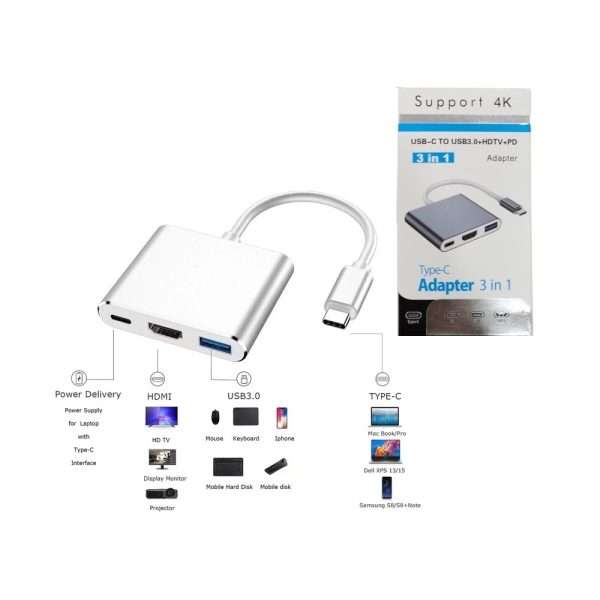 3 in 1 Type C, USB & HDMI Adapter