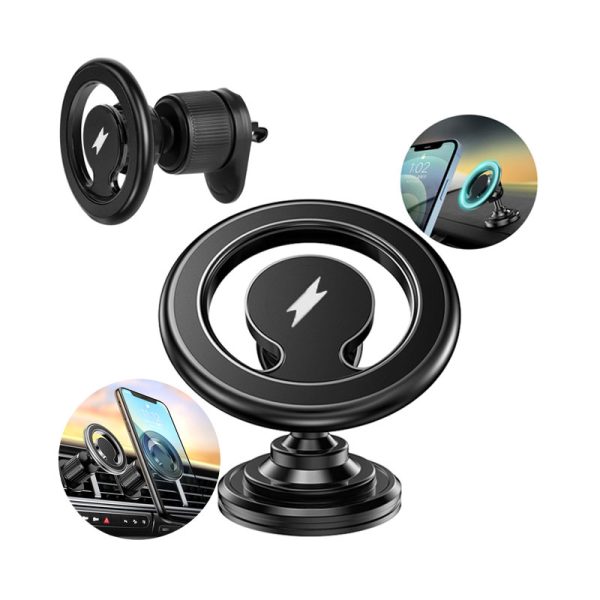 3in1 Mag Safe Wireless Car Charger – Black