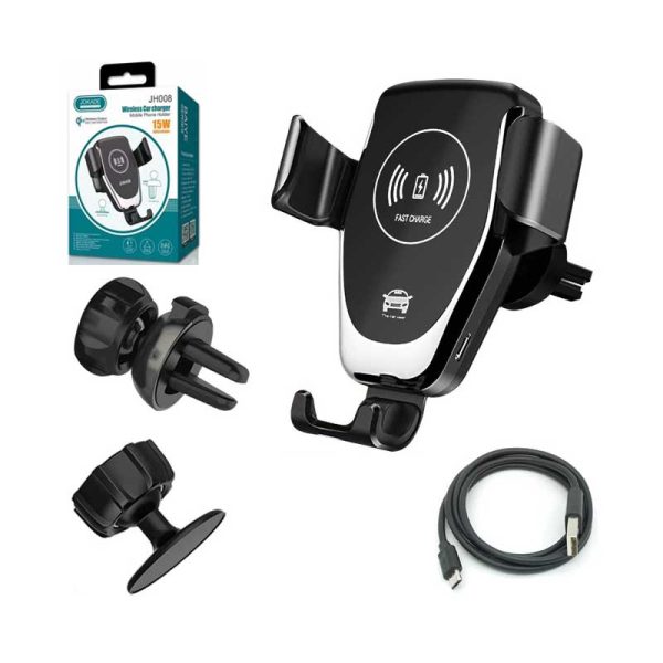 Jokade 15W Wireless Car Charger & Gravity Phone Holder – Black